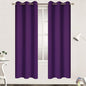 Yakamok Blackout Curtains Room Darkening Thermal Insulated Grommet top Window Curtains for Living Room, 38 x 72 Inch, Purple, Set of 2