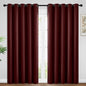 Yakamok Blackout Curtains Room Darkening Thermal Insulated Window Panels,Solid Grommet Top Drapes for Bedroom/Living Room(62Wx84L, Burgundy Red, 2 Panels)