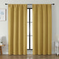Simplebrand Ava Bright Gold Blackout Curtains for Bedroom 84 Inch Length 2 Panels Set, Solid Thermal Insulated Privacy Living Room Window Treatment Curtains Blackout Drapes, W50 x L84 Inch