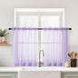 Lavender Sheer Curtains Tier 30 Inches Length 2 Panels, Light Filtering Lightweight Soft Window Treatments Drapes, Cute Elegant Cafe Curtains for Nursery, Dual Rod Pocket, 2x42Wx30L Inches