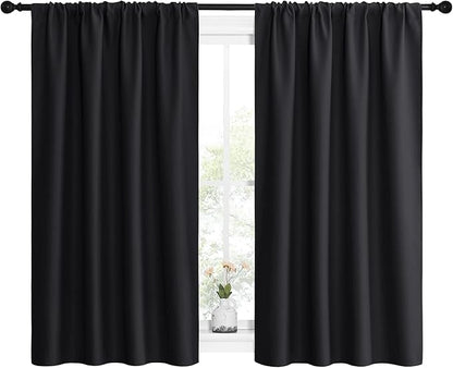 NICETOWN Black Out Curtain Panels for Kitchen - Energy Smart Decoration Thermal Insulating Blackout Drapes/Draperies for Small Window (2 Panels, 42 inches Wide by 54 inches Long)