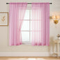 Light Pink Sheer Curtains 63 Inch Length 2 Panels, Voile Sheer Curtain for Living Room, Breathable Light Filtering Window Treatments, Soft Fabric Dual Rod Pocket Drapes, 2x42Wx63L Inches