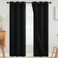 SimpleHome 100% Blackout Curtains for Bedroom,Thermal Insulated Black Grommet Window Drapes Room Darkening Curtains for Living Room with Black Back,38 x 84 Inch,2 Panels