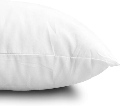 EDOW Throw Pillow Inserts, Set of 2 Lightweight Down Alternative Polyester Pillow, Couch Cushion, Sham Stuffer, Machine Washable. (White, 18x18)