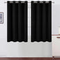LEMOMO Blackout Curtains 66 x 54 Inch Long Black Curtains Set of 2 Panels Room Darkening Curtains for Bedroom and Living Room