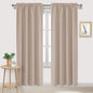 DWCN Blackout Curtains for Living Room Thermal Insulated, Energy Saving & Noise Reducing Bedroom Curtains, Camel, W 52x L 84 Inch, Set of 2 Rod Pocket Curtain Panels
