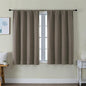 Simplebrand Ava Latte Short Blackout Curtains for Bedroom 45 Inches Long 2 Panels Set, Solid Thermal Insulated, Energy Saving Window Treatment Curtains Blackout Drapes, W40 x L45 Inch, Latte