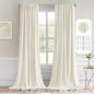 MIULEE Cream Back Tab Blackout Curtains 108 Inch Long 2 Panels Set for Bedroom, Rod Pocket/Pinch Pleat Extra Long Thermal Insulated Living Room Darkening Pleated Light Blocking Drapes