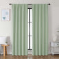 Simplebrand Ava Light Green Blackout Curtains for Bedroom 84 Inch Length 2 Panels Set, Solid Thermal Insulated Privacy Nursery Window Treatment Curtains Blackout Drapes, W50 x L84 Inch, Light Green