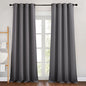 NICETOWN Bedroom Blackout Curtains 90 inch Length - Triple Weave Energy Saving Thermal Insulated Solid Grommet Blackout Draperies for Patio/Hall (1 Pair, 46 inches Wide, Grey)
