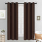Yakamok Premium Room Darkening Thermal Insulated Curtains for Bedroom/Living Room - Classic Grommet Top (2 Panels, Chocolate Brown, 38 Inch by 63 Inch)