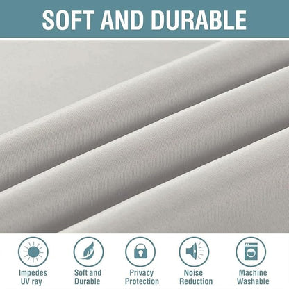 H.VERSAILTEX Blackout Curtain for Living Room Thermal Insulated Window Treatment Curtain Extra Long 84 inch Length Energy Saving Solid Grommet Top Blackout Drape, One Panel, Stone, 52" W x 120" L