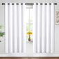 Yakamok Blackout Curtains Room Darkening Thermal Insulated Window Panels,Solid Grommet Top Drapes for Bedroom/Living Room(62Wx72L, Pure White, 2 Panels)
