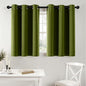 MIULEE Short Curtains for Windows - Light Olive Green Blackout Half Window Curtains Thermal Insulated Privacy Drapes for Kitchen Bedroom Bathroom Grommet Small Basement Tiers W40 x L36 Inch 2 Panels