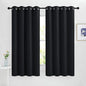 NICETOWN Black Curtains for Boys Room - Blackout Thermal Insulated Window Treatment Solid Grommet Room Darkening for Bedroom/Night Shift (Set of 2, W46 x L63)