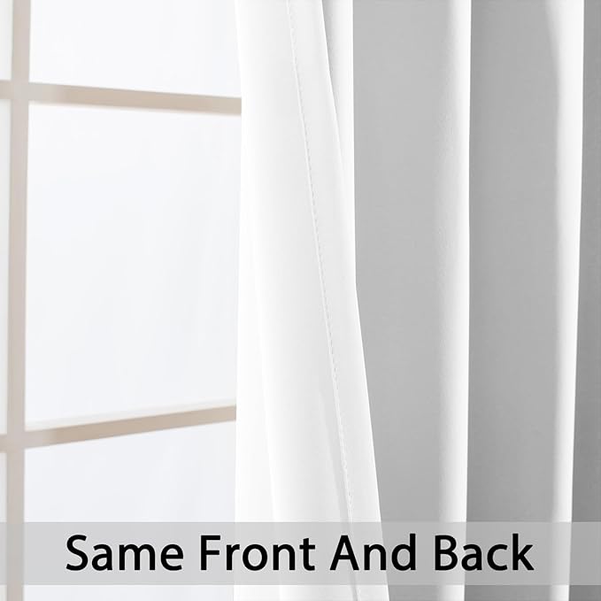 Yakamok Wide Thermal Blackout Patio Door Curtain Panel,Pure White Grommet Sliding Door Insulated Curtains, Extra Wide Curtains for Sliding Glass Door,Pure White, W52 x L84, 1 Panel