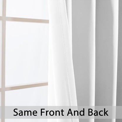 Yakamok Wide Thermal Blackout Patio Door Curtain Panel,Pure White Grommet Sliding Door Insulated Curtains, Extra Wide Curtains for Sliding Glass Door,Pure White, W52 x L84, 1 Panel