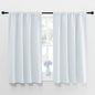 NICETOWN Greyish White Window Curtain Panels - Thermal Insulated Rod Pocket Room Darkening Curtain Sets for Bedroom (Platinum - Greyish White, 2 Panels, 42 by 48)