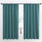 NICETOWN Kitchen Window Curtain Set - Window Treatment Thermal Insulated Solid Room Darkening Rod Pocket Drapes for Bedroom (Sea Teal, Set of 2, 52 by 63 inches Long)