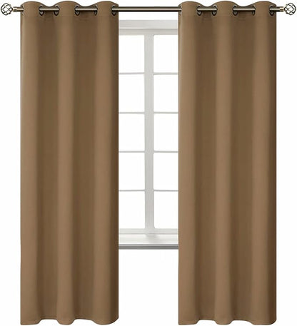 BGment Blackout Curtains for Living Room - Grommet Thermal Insulated Room Darkening Curtains for Bedroom, 2 Panels of 42 x 72 Inch, Taupe