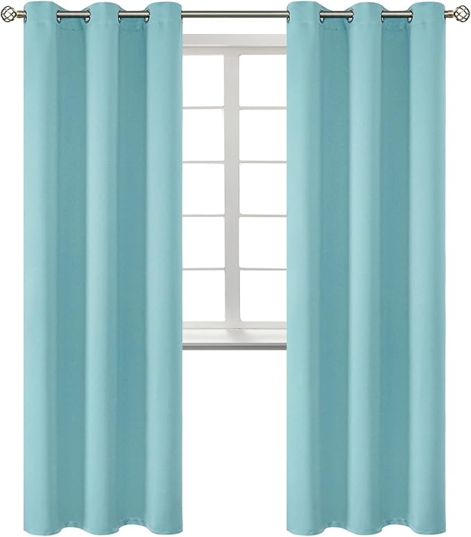 BGment Blackout Curtains - Grommet Thermal Insulated Room Darkening Bedroom and Living Room Curtains, Set of 2 Panels (46 x 84 Inch, Baby Blue)