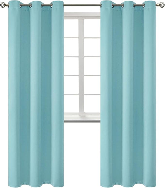 BGment Blackout Curtains - Grommet Thermal Insulated Room Darkening Bedroom and Living Room Curtains, Set of 2 Panels (46 x 84 Inch, Baby Blue)