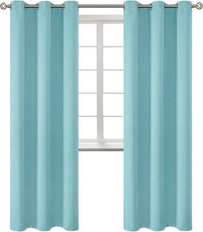BGment Blackout Curtains - Grommet Thermal Insulated Room Darkening Bedroom and Living Room Curtains, Set of 2 Panels (42 x 84 Inch, Baby Blue)