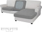 Easy-Going Stretch 3 Pieces Couch Cushion Covers for Sectional Sofa Left/Right L Shape Chaise Lounge Sofa Seat slipcover Anti-Slip Sofa Cover Soft (2 Seater + 1 Chaise, Light Gray)