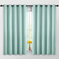 Yakamok Blackout Curtains Room Darkening Thermal Insulated Window Panels,Solid Grommet Top Drapes for Bedroom/Living Room(62Wx63L, Aqua, 2 Panels)