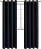 BGment Blackout Curtains - Grommet Thermal Insulated Room Darkening Bedroom and Living Room Curtains, Set of 2 Panels (52 x 120 Inch, Black)