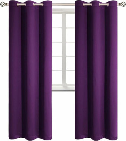 BGment Blackout Curtains - Grommet Thermal Insulated Room Darkening Bedroom and Living Room Curtain, Set of 2 Panels (42 x 84 Inch, Royal Purple)