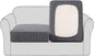 H.VERSAILTEX High Stretch Individual Seat Cushion Covers Sofa Slipcovers Couch Cushion Covers Sofa Covers Featuring Jacquard Textured Twill Fabric (2 Pack for 2 Cushion Loveseat, Grey, One)