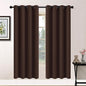 Yakamok Blackout Curtains Room Darkening Thermal Insulated Window Panels,Solid Grommet Top Drapes for Bedroom/Living Room(52Wx72L, Chocolate Brown, 2 Panels)