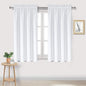 DWCN White Curtains for Living Room Thermal Insulated, 50% Light Blocking Curtains for Bedroom, Dining Room Window, W 38x L 45 Inch, Set of 2 Rod Pocket Curtain Panels