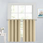 Yakamok 36 Inch Curtains Blackout Window Curtains for Kitchen, Grommet Room Darkening Thermal Insulated Sunlight Block Drapes for Living Room, W 52 x L 36, Beige, 2 Panels