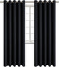 BGment Blackout Curtains - Grommet Thermal Insulated Room Darkening Bedroom and Living Room Curtain, Set of 2 Panels (70 x 84 Inch, Black)
