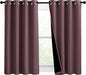 NICETOWN Warm Curtains for Winter, Bedroom Full Blackout Curtain Panels, Great Job for Blocking Light, Complete Blackout Draperies with Black Liner for Night Shift (Dry Rose, Set of 2, 46 by 54-inch)