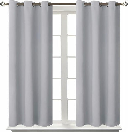BGment Room Darkening Curtains 54 Inches Long - Grommet Thermal Insulated Drapes Window Treatment Curtains for Bedroom, 2 Panels, 38 x 54 Inch, Light Grey