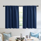 RYB HOME Blackout Privacy Bathroom Window Curtains, Short Thermal Insulated Heat Blocking Privacy Rod Pocket Half Window Curtain Tiers for Nursery Bedroom, Width 42 by Length 30, Navy Blue, 2 Panels