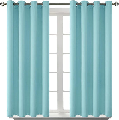BGment Blackout Curtains - Grommet Thermal Insulated Room Darkening Bedroom and Living Room Curtains, Set of 2 Panels (52 x 54 Inch, Baby Blue)
