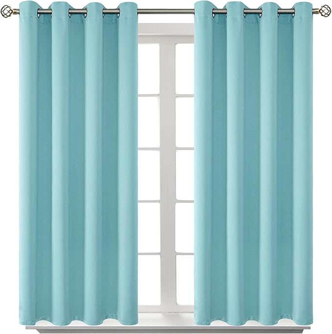 BGment Blackout Curtains - Grommet Thermal Insulated Room Darkening Bedroom and Living Room Curtains, Set of 2 Panels (46 x 54 Inch, Baby Blue)