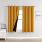 ChrisDowa 100% Blackout Curtains for Bedroom with Black Liner, 2 Thick Layers Total Blackout Thermal Insulated Grommet Window Curtains 2 Panels Set (Mustard Yellow, 52 x 45 Inch)