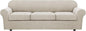 H.VERSAILTEX 4 Piece Stretch Sofa Covers for 3 Cushion Couch Covers for Living Room Furniture Slipcovers (Base Cover Plus 3 Seat Cushion Covers) Thicker Jacquard Fabric (Large Sofa, Island Fossi)