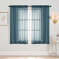 Window Sheer Curtains 54 inch Length, Soft Airy Light Filtering Sheer Curtain 2 Panels Set, Dual Rod Pocket Gauze Drapes for Living Room Bedroom, Dusty Blue, 2x42Wx54L Inches