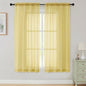 Sheer Curtains 63 Inch Length 2 Panels Set for Living Room Bedroom, Airy Soft Light Filtering Sheer Dining Room Curtains, Modern Rod Pocket Drapes, Yellow, Each 42" Wx63 L