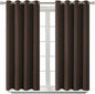 BGment Blackout Curtains for Living Room - Grommet Thermal Insulated Room Darkening Curtains for Bedroom, 2 Panels of 52 x 54 Inch, Brown