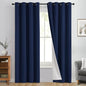 Yakamok 100% Blackout Curtain Panels 84 inches Cold and Light Blocking Drapes for Nursery, 2 Thick Layers Thermal Insulated Draperies (2 Pieces, 50 Wide Each Panel, Navy Blue/White Backing)