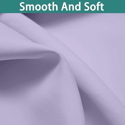 Yakamok 100% Blackout Curtains 84 Inches Long, 2 Thick Layers Heat and Full Light Blocking Soft Thermal Insulated Drapes for Bedroom(52" Wide Each Panel, Lilac, 1 Panel)