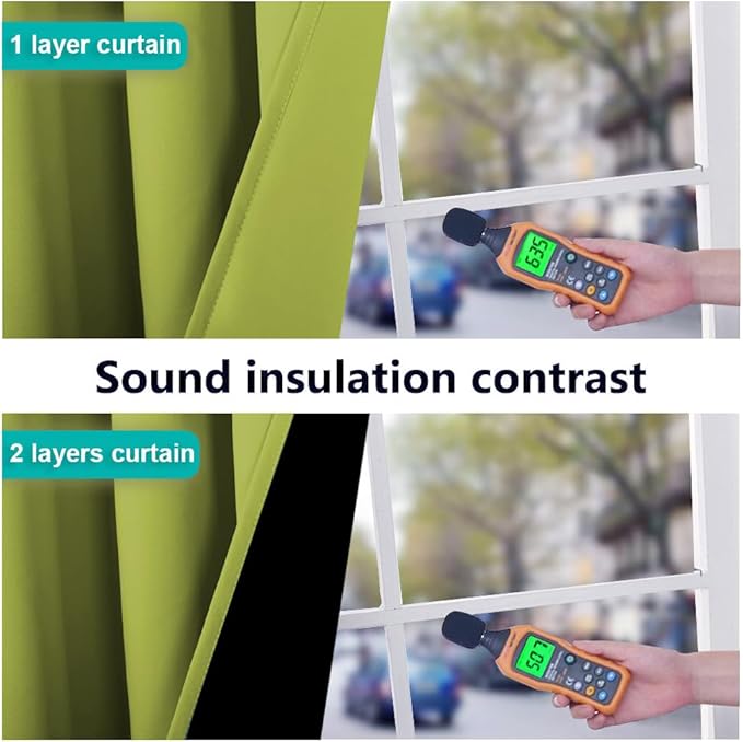 NICETOWN 100% Blackout Window Curtain Panels, Fresh Green, 2 Pieces, 70" Wide Each Panel, Cold and Full Light Blocking Drapes with Black Liner for Nursery, 84" Drop Thermal Insulated Draperies