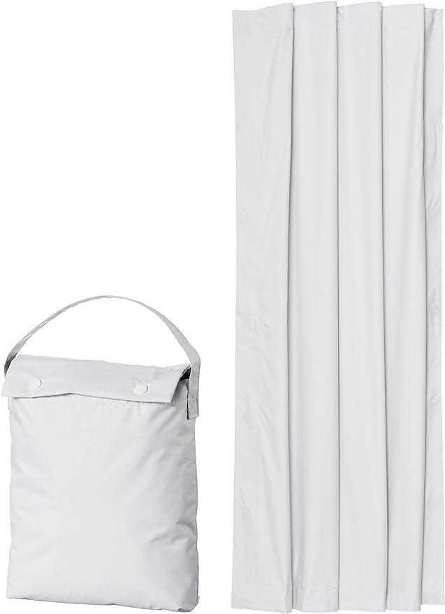 Amazon Basics Portable Room Darkening Light Blocking Blackout Curtain Shade with Suction Cups, 100% Polyester, 50"W x 78"L,White, 1-Pack